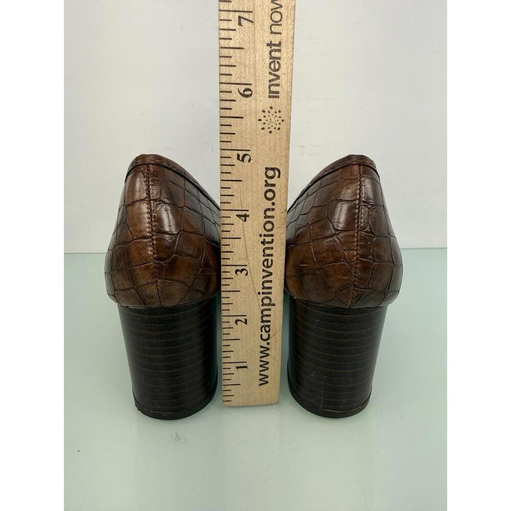 Mia Amore Size 7  Ilsa Croco Embossed Loafer Style Pumps 2.5" Block Heels Office - Picture 4 of 9